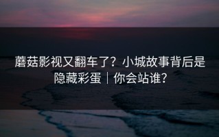 蘑菇影视又翻车了？小城故事背后是隐藏彩蛋｜你会站谁？