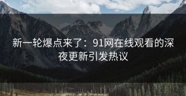 新一轮爆点来了：91网在线观看的深夜更新引发热议